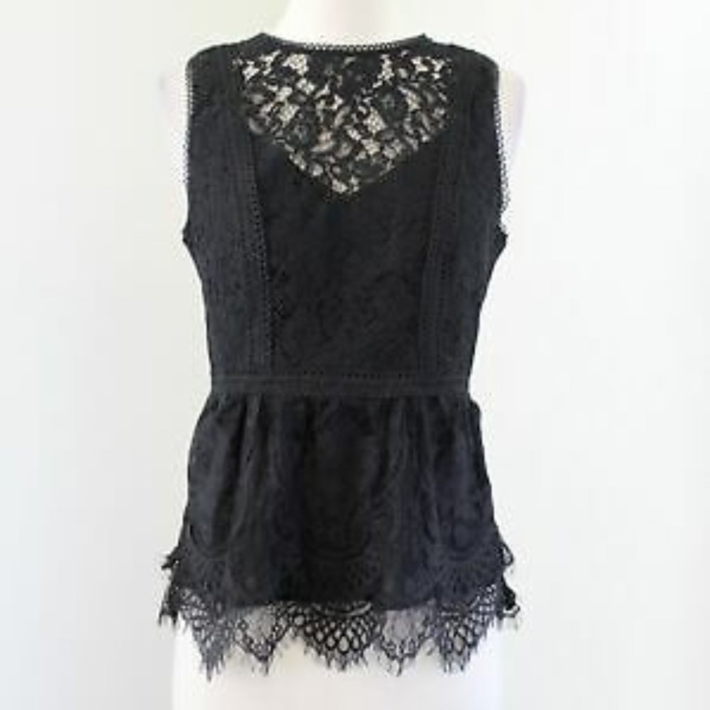 White House Black Market Lace Top Black